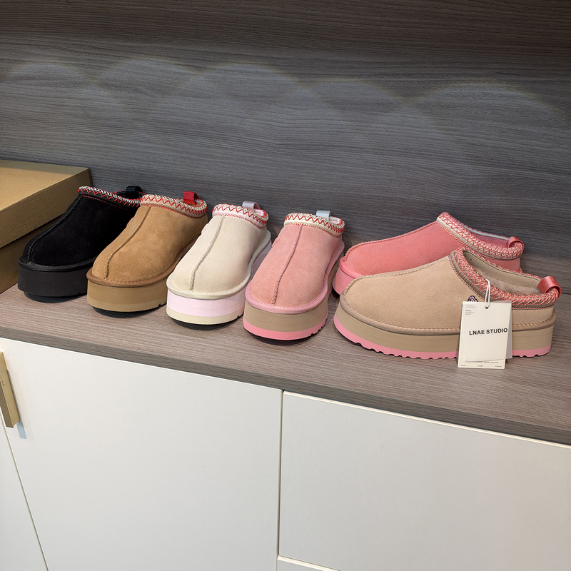 Lnae Studio Export Grade! Fur Integrated Closed-Toe Half-Slippers, Thick-Soled Slip-On Snow Boots for Women
