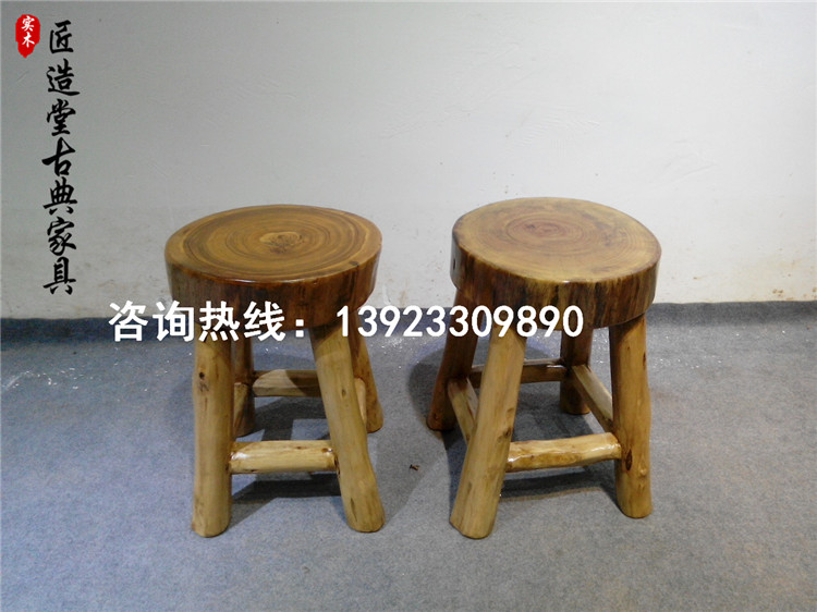Solid wood low stool household coffee table stool round personality living room shoe changing stool outdoor leisure stool fishing stool wooden stool spot