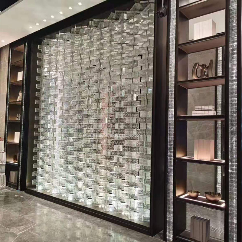 Crystal Corrugated Brick Crystal Screen Color Bubble Wearing Fascia Glass Brick Styling Bar Corrugated Brick Background Wall Custom