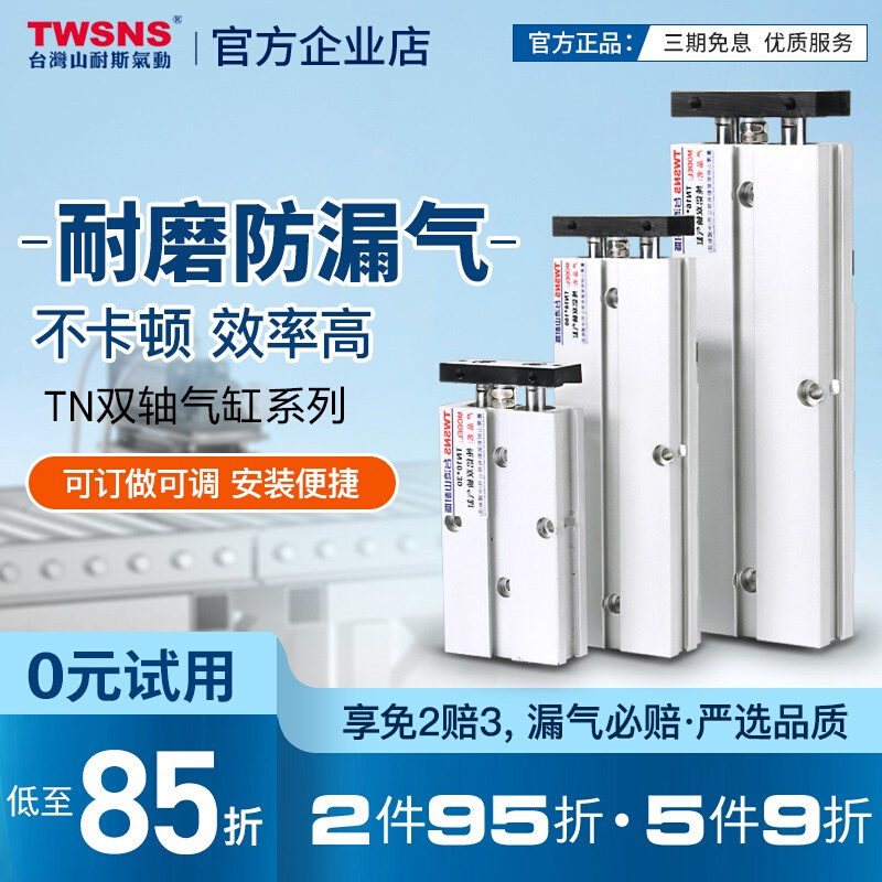 Sannes TN small double axis cylinder diameter 10 16 20 25 32 stroke 10 50 100 150 200