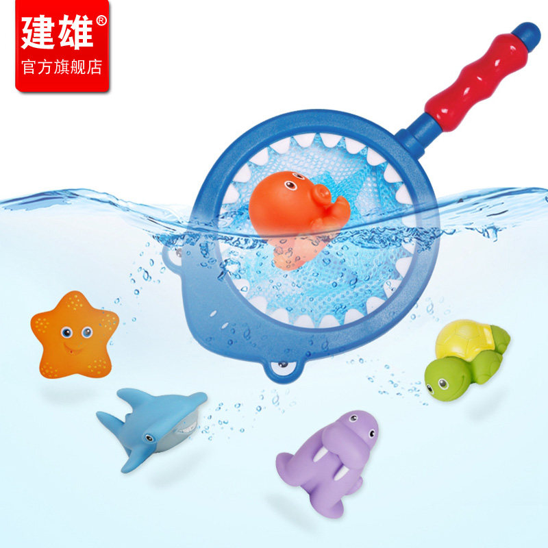 Children's water play pinching called little yellow duck fishing fish music set Girl boy baby play water baby bath toy