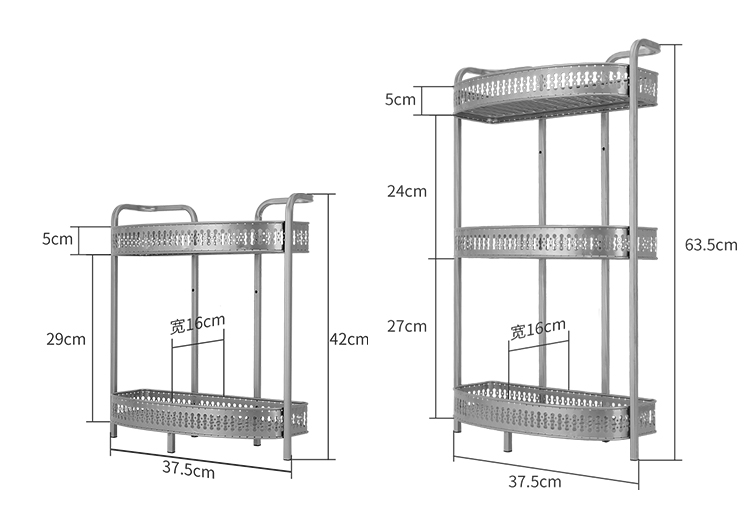 Kệ bếp gắn tường giá lưu trữ gia vị sàn 3 tầng bếp cung cấp chân tường giá đỡ góc - Phòng bếp kệ để gia vị