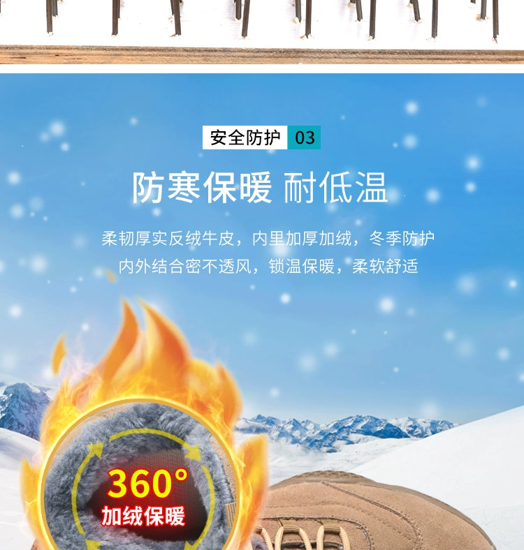 Cotton shoes, labor protection shoes for men, winter anti-smash, anti-stab steel toe, anti-odor, soft-soled welders, velvet, anti-cold and warm for women