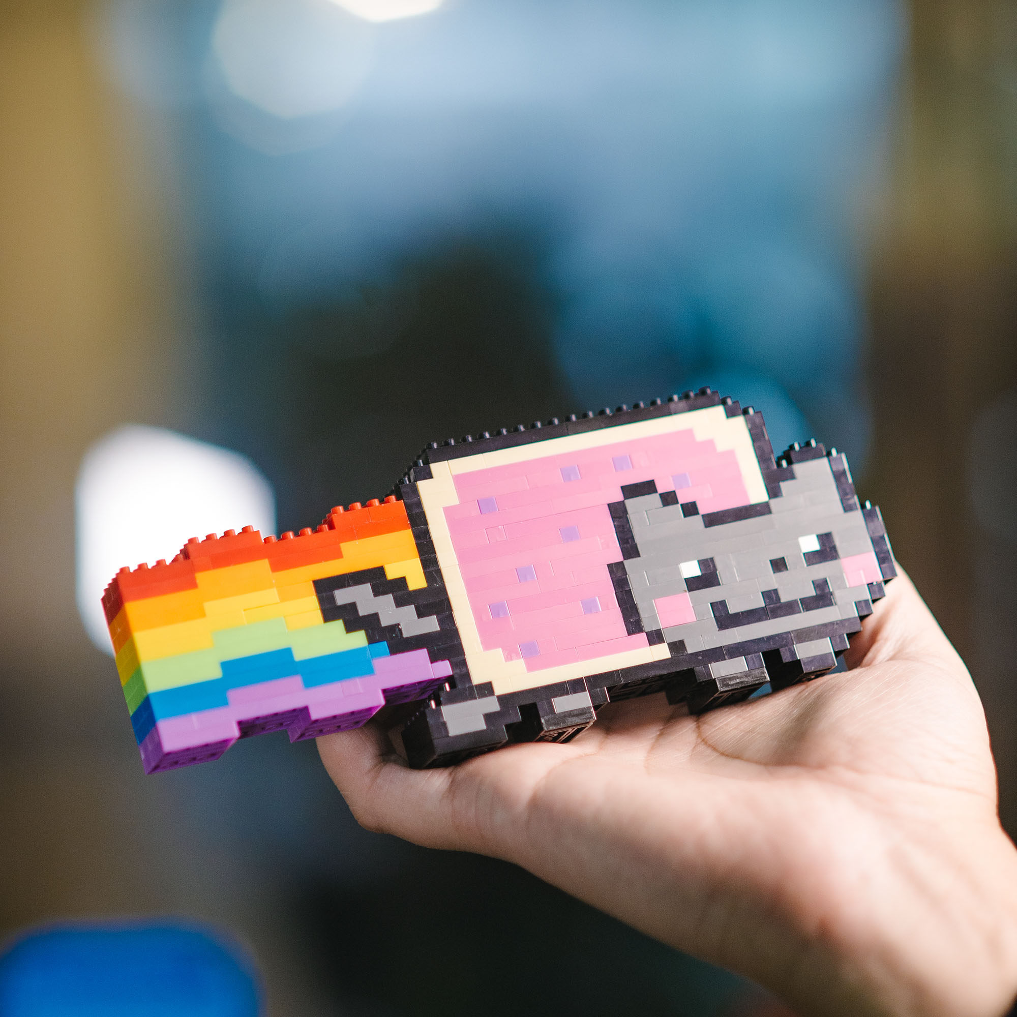 Rainbow cat NyanCat cute creative ornaments toy small ornaments DIY craft fun gifts