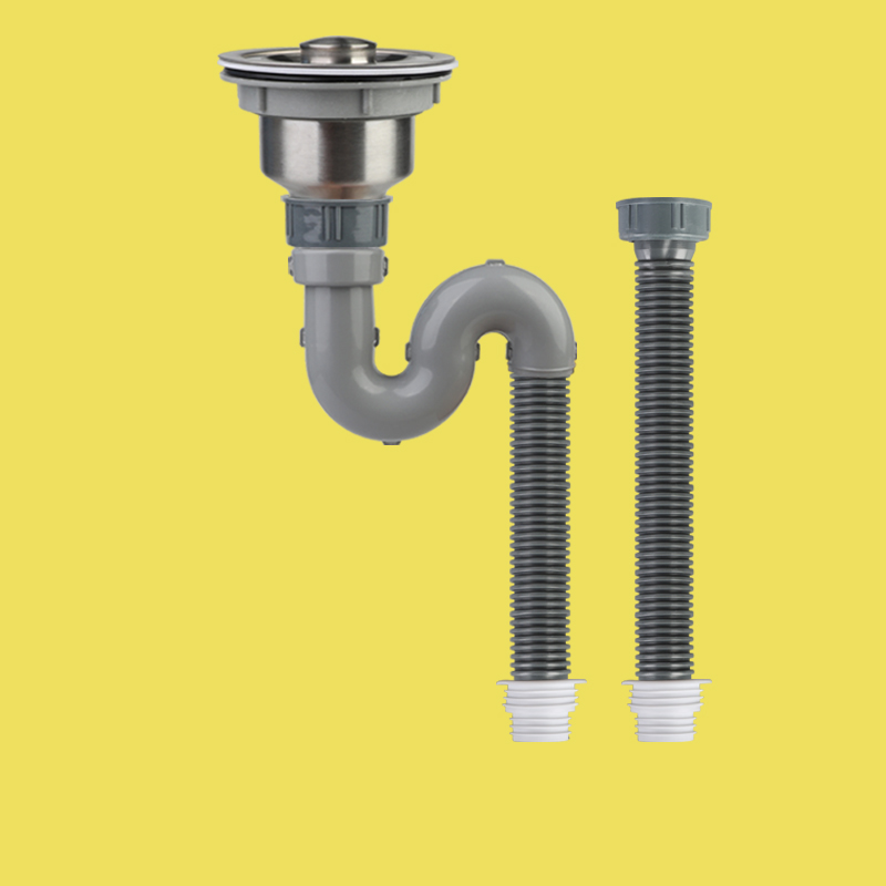 Kitchen Sewer Pipe Wash Vegetable Basin Pool Dishwashing Tank Basin Sink Lower Water Pipe Fittings Single Sink Drain Pipe Hose