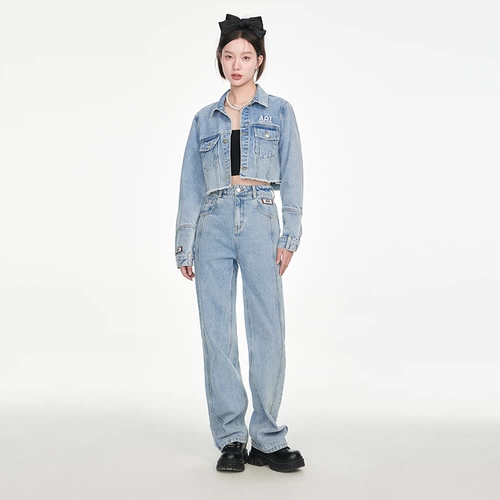 ANDYET AD1 Весенняя джинсовая ретро куртка, дизайнерский комплект, тренд сезона, с вышивкой, с печатью вашего логотипа, по фигуре