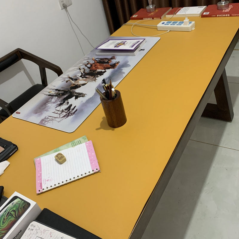 Office desktop computer keyboard super large mouse pad waterproof free wash and scrubbing double-sided leather tablepad can be customized