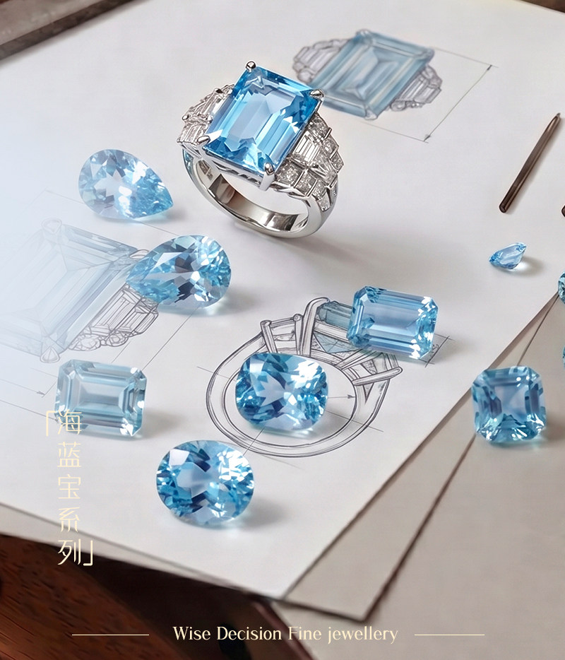 Кольцо с аквамарином Санта-Мария 1ct