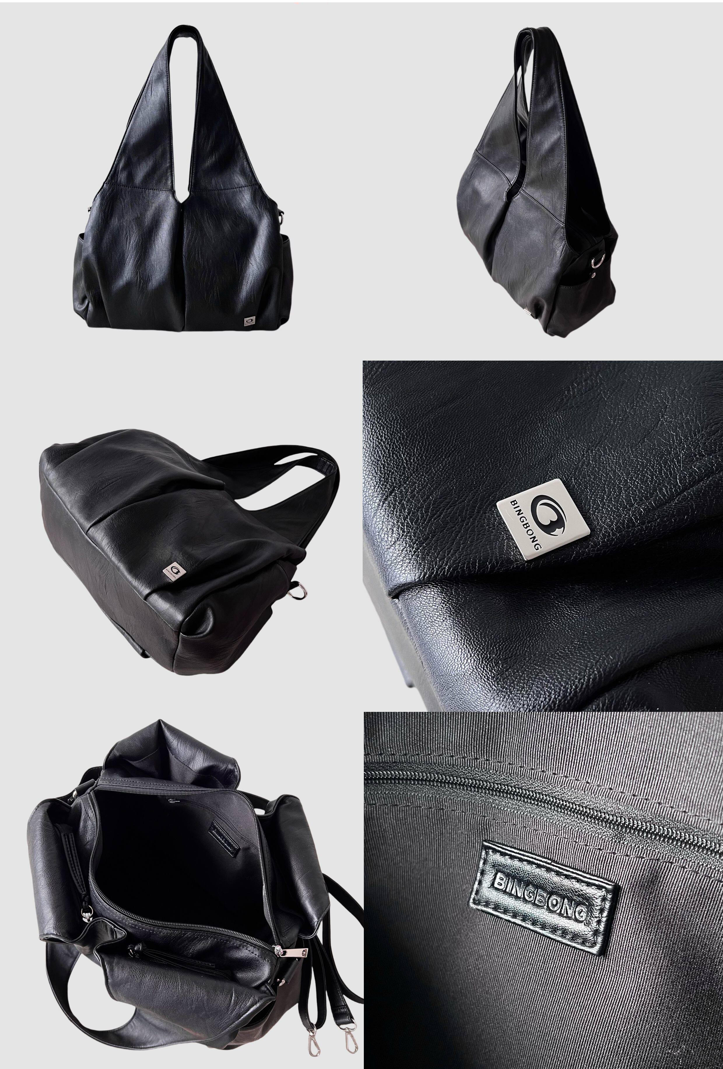BINGBONG Soft Large-Capacity Faux Leather Tote Bag