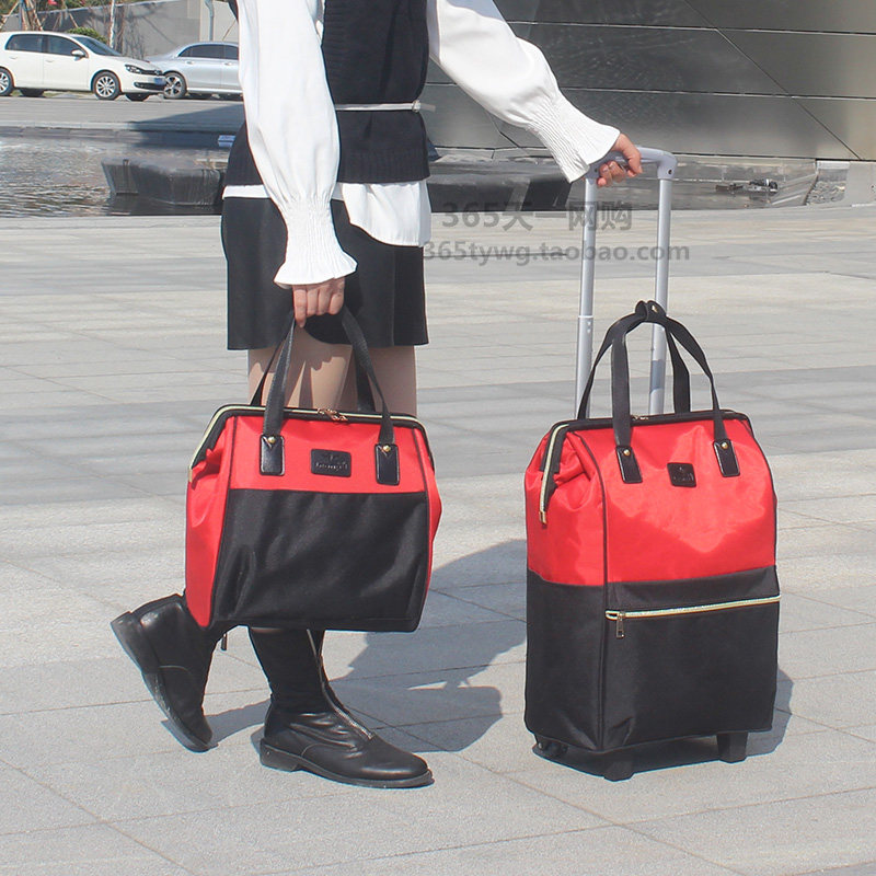 Trolley bag fashion new duffel bag large capacity duffel bag Oxford cloth contrast duffel bag handbag tide