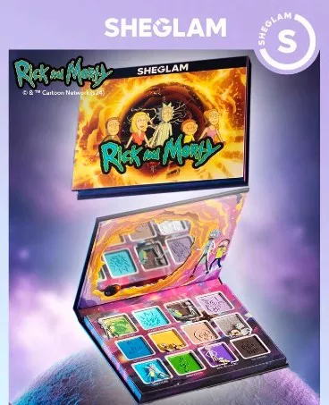 Набор косметики Sheglam Rick & Morty — блеск для губ, палетка теней, карманное зеркало, 8–12 предметов
