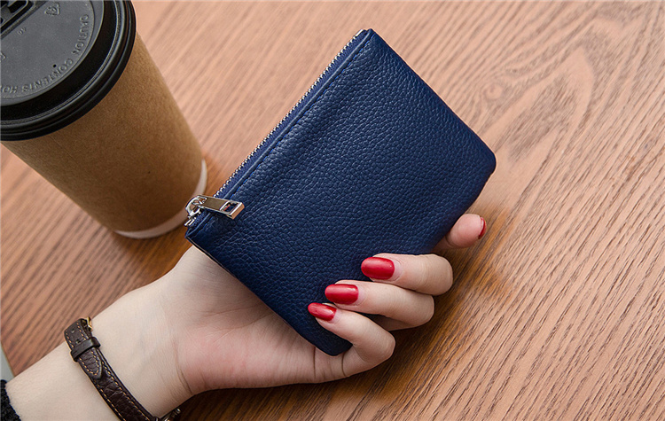 Người đàn ông da và phụ nữ nhỏ coin purse siêu mỏng da dây kéo túi đồng xu ví ngắn tay thẻ chìa khóa thẻ gói nữ ví michael kors