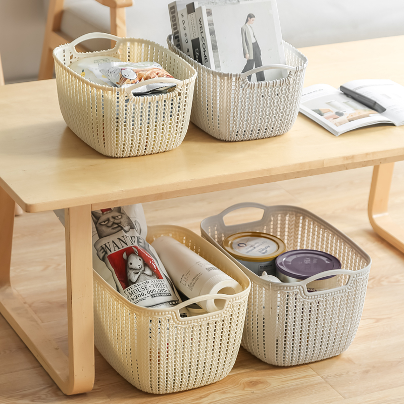 Imitation Vine-knitted containing basket Home Plastic Basket Toy Tabletop Debris snacks Mask Finishing Basket Kitchen containing basket