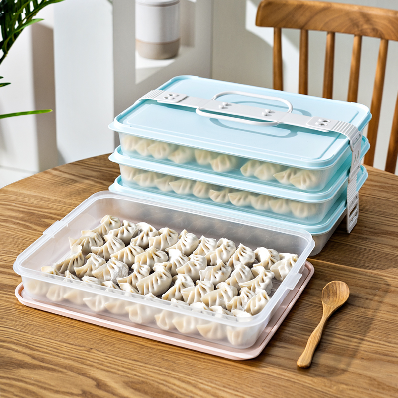 Dumpling box household kitchen refrigerator frozen dumplings multi-layer storage box food-grade frozen wonton preservation box tray