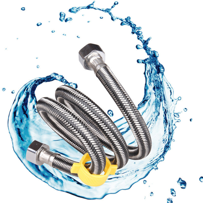 Stainless steel metal braided hot and cold water inflow hose toilet water heater high-pressure explosion protection tube 4 with wrench hose