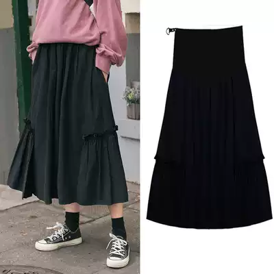 Pregnant women skirt 2020 new black pregnant women skirt Korean version of Joker pregnant women skirt spring skirt spring tide