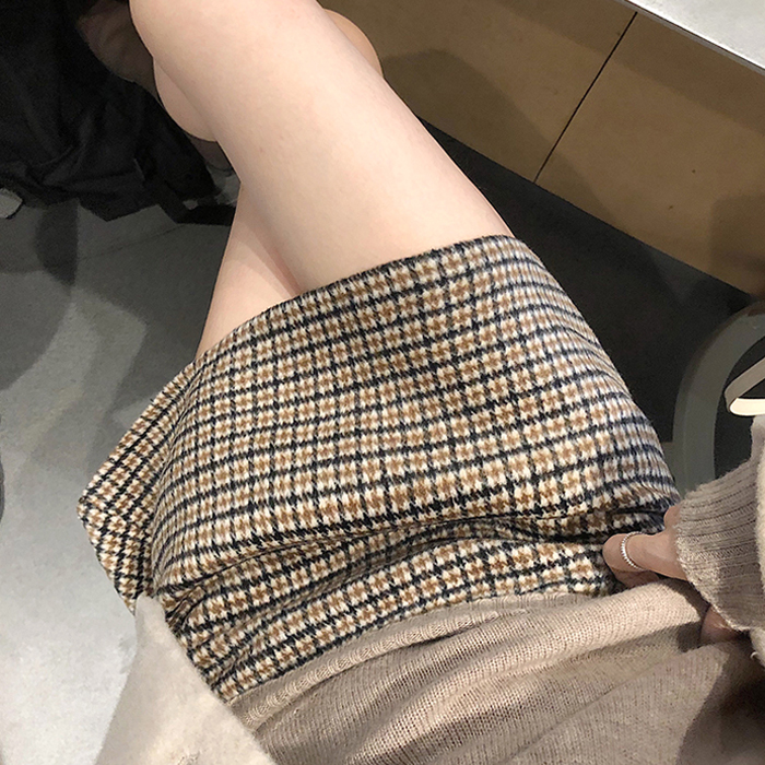 Pregnant women skirt high waist belly skirt spring and autumn fashion short skirt autumn woolen maternity bag hip skirt A-line skirt trendy