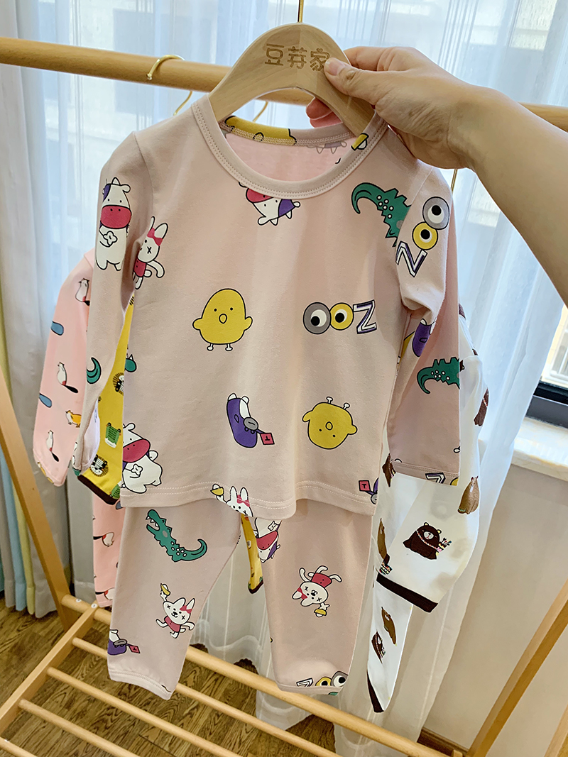 Spring Autumn Baby Pure Cotton Underwear Sets Girl Leka Autumn Clothes Baby Cartoon Home Conserved Sanitary Pants Slim Fit for Han