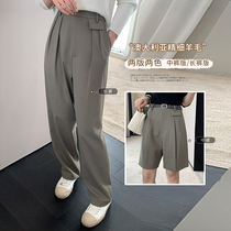 K elder sister (Australian fine wool trousers) 210g worsted wool high waist loose casual trousers