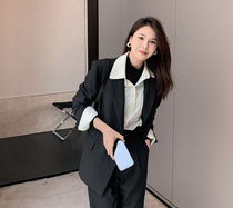 K elder sister (love not greasy suit) color spinning TR suit material temperament suit jacket trousers women