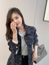 K sister (woven small fragrant shirt) woven small incense lapel single-breasted long sleeve coat women