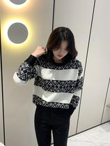 K elder sister retro sweater 26 all wool color striped pullover casual sweater top women
