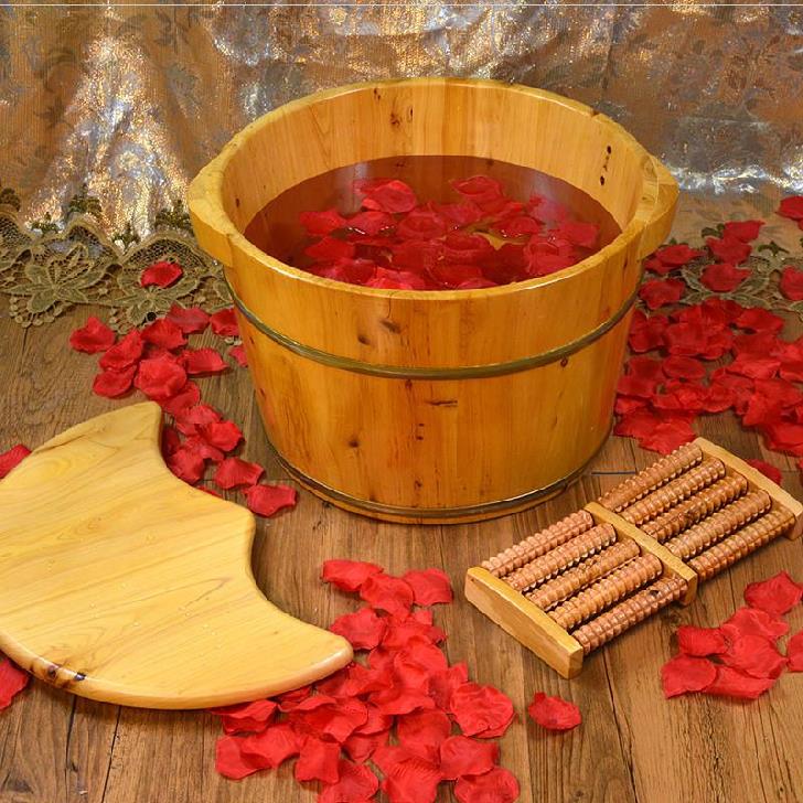 High depth bucket foot bath bucket Foot bath dormitory plus high wood basin Foot bath wooden jujube solid wood foot bath plus tub foot bath