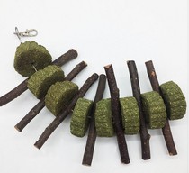 Pet grass skewers rabbit Chinchilla pig molars snacks molars bite skewers alfalfa grass cake apple branch wood skewers