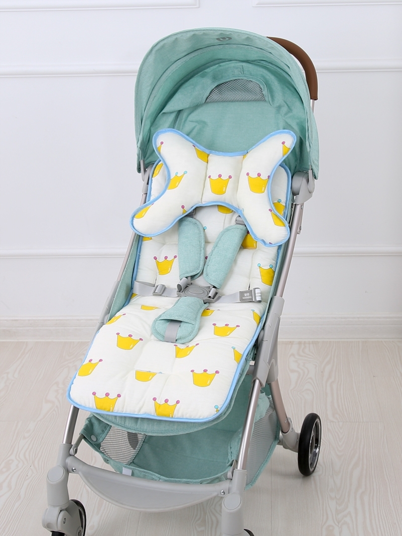 Walking Va God Instrumental Cushion Winter Thickened Backrest Spring Autumn Small Pushcart Cushion Baby Dining Chair Warm Stroller Mat