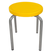 Single iron stool four-legged plastic stool dining stool reception square stool blue white armless yellow thickened small round stool