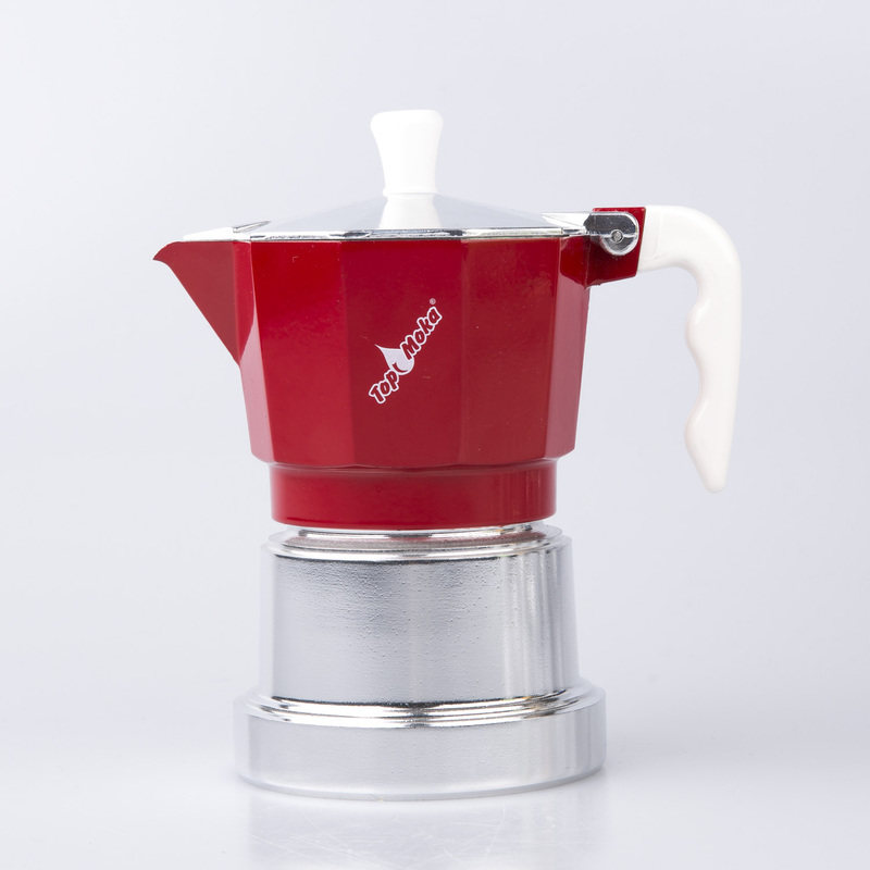 Italian Top Moka 3 cups of Italian Mocha coffee pot silver base 165ML multi-color spot