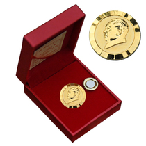 Mao Zedongs portrait badge iron-attracting stone magnet commemorative brooch Mao Zedongs badge gold magnet badge red lid box 2CM