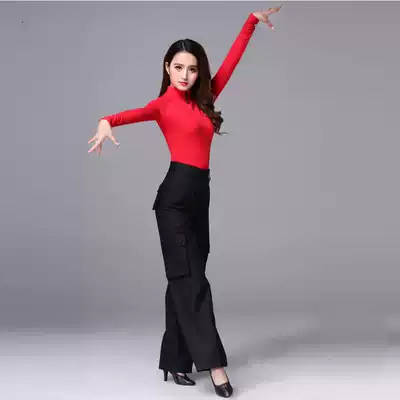 Danbaolora Ding dance clothing Female adult dance practice clothing Modern dance clothing training clothing long-sleeved top square dance