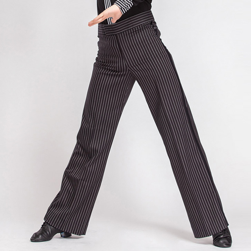 Dance pants Men's practice pants Latin dance pants Striped dance pants Men's modern dance social dance Adult GB slim