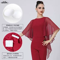 Шифоновый трепетание рукава соединенное пальто красное