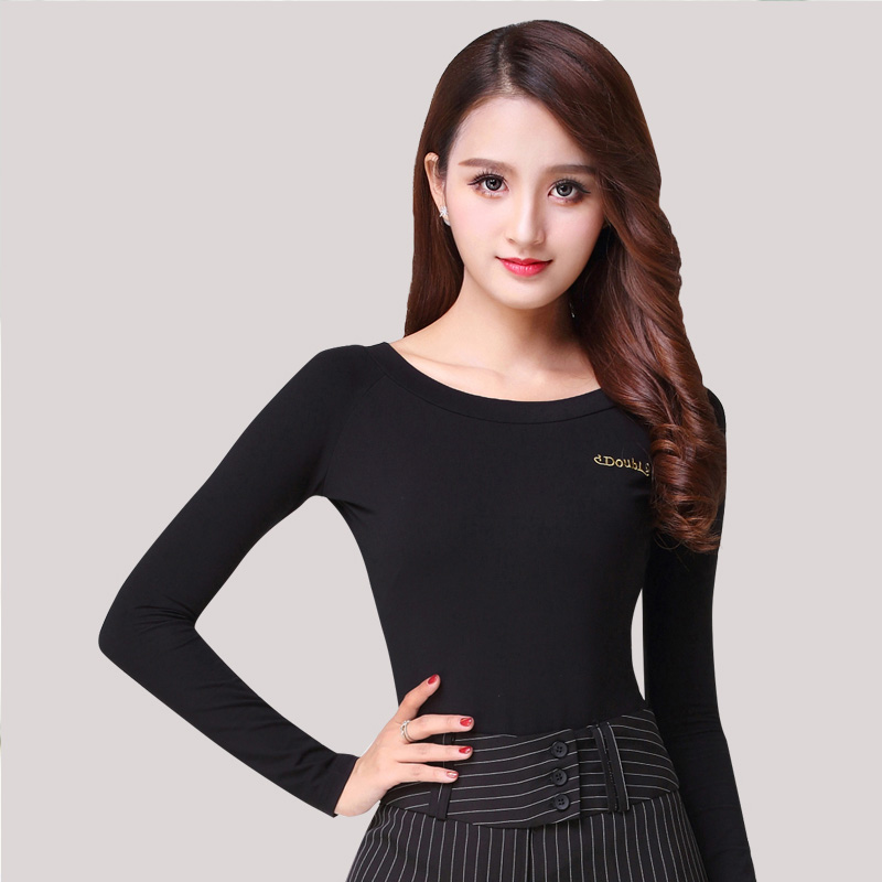 National Label dance blouses Long sleeves Waltz Dance Dance Exercises women Adults Morden dance round collar High collar friendship Latin dance