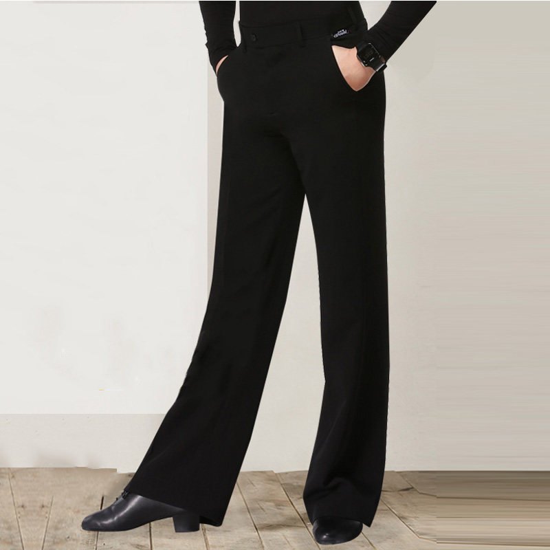 Modern dance pants men adult pocket men waltz square dance ballroom dance dance pants practice suit black