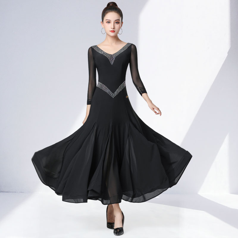 Dampao Rooku National Scale Dancing Great Pendulum Skirt ballroom Ballroom Dress Upscale Morden Dance Dress New National Mark Dance Dress Dress-Taobao