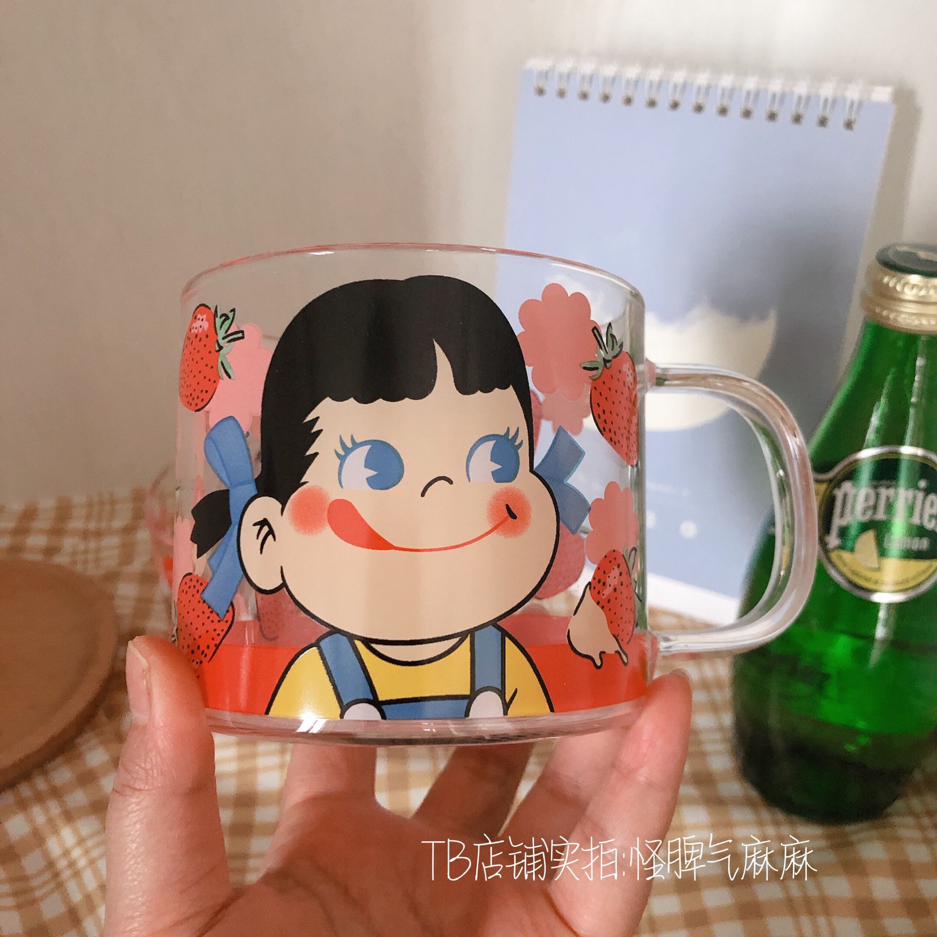Not 2 Milk girls Glass cups Girl Hearts Cute Cartoon Water Cup heat resistant cup