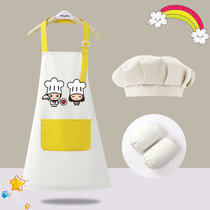 Childrens full waterproof apron Three sets Chefs hat Kindergarten Painting Room Chefs Serve Baking Experience Clothes Anti-Wear Hood Clothes