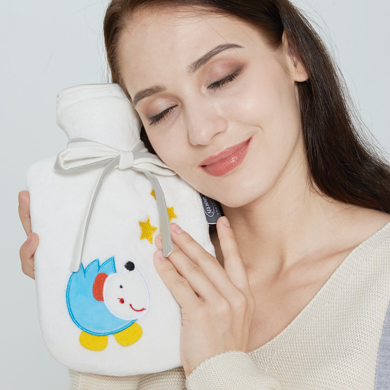 Poisel cute water injection hot water bag cartoon flannel warm water bag small irrigation warm hand treasure rabbit owl