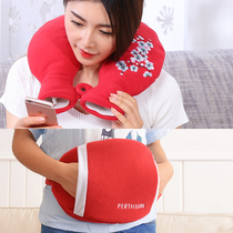 Perth waist hot water bottle U-shaped shoulder and neck hot water bottle combination flushing water injection PVC explosion-proof hot water bottle warm handbag