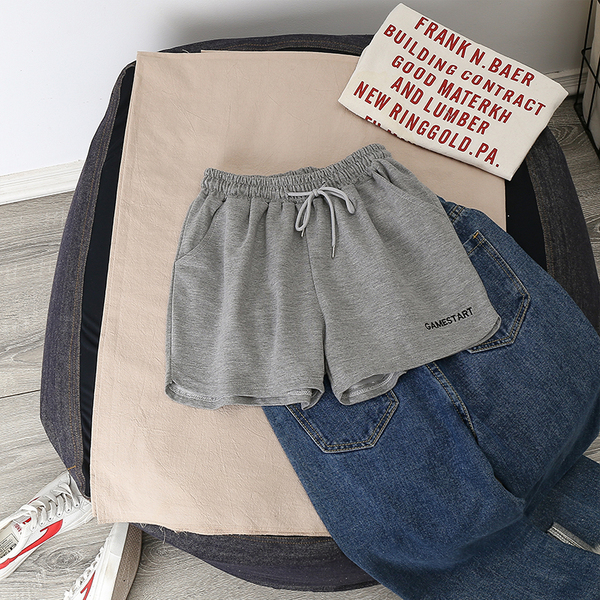 Yk8021 GreyHigh waist shorts female summer 2021 new pattern Versatile easy run grey Big size Sports pants Show thin Hot pants ins