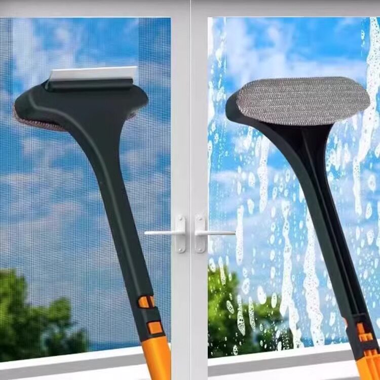 Window Cleaning Tool, Double-Sided Glass Cleaning Scraper, German Craftsmanship, Two-In-One Screen Cleaning Brush, No Disassembly Required, Multifunctional