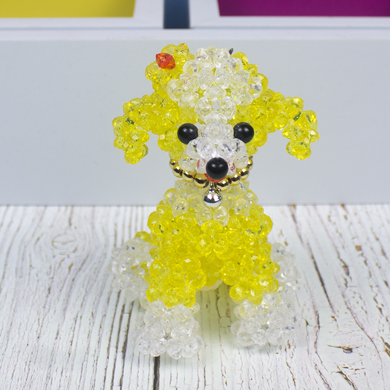 Handmade Đính cườm Hoàn thành Dog Crystal Crystal Đính cườm Mặt dây chuyền Đồ chơi Sinh nhật Quà tặng Sinh nhật Quà tặng Trang trí Teddy Dog - Đồ chơi gia đình đồ chơi mini