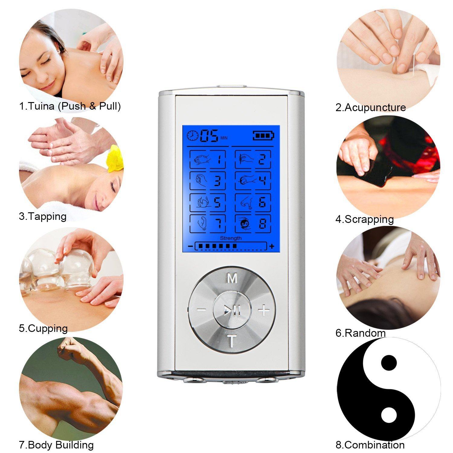 Foreign Trade In-Stock 8 Modes Tens Meridian Therapy Device Ems Pulse Massager Portable Shoulder and Neck Massager