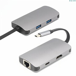 Jumeiyouwu usb c-HDMI 3.0 허브 허브 기가비트 네트워크 카드 4K HD 변환 유형-c 5-in-1