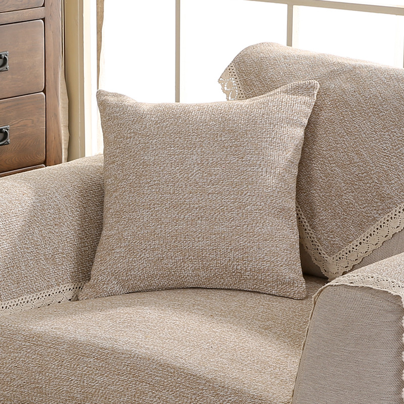 Pure Colour Cotton Linen Sofa Hug Pillow Headboard Large Backrest Cover Office Chair Back Cushion Car Leaning Pillow With Core Customization