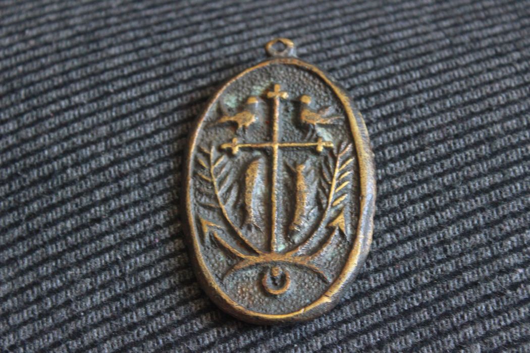 Foreign Early Great Copper Chapter Badge ERPLY CHRITIRN ICON 69 * 45mm W19 12