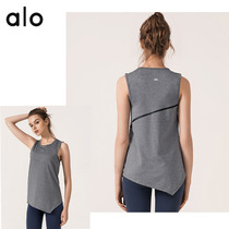 Alo Yoga American yoga suit womens summer sleeveless top irregular outside wear sports fitness vest women